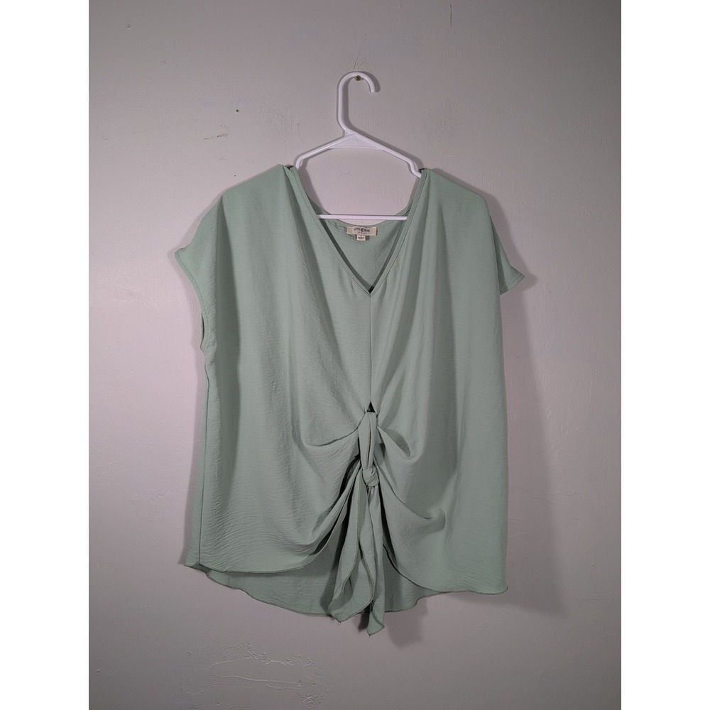 Umgee Mint Green Blouse‎ with tie Large